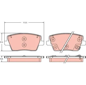 Brzdová destička Sada brzdových destiček, kotoučová brzda TRW GDB2355