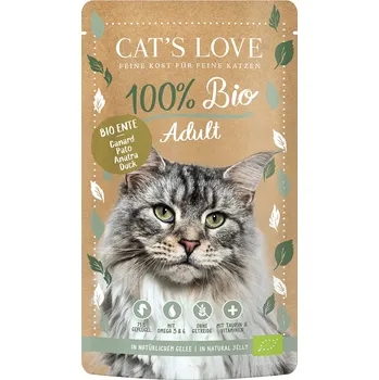 Krmivo pro kočku 6x100g Cat's Love Bio - kachní