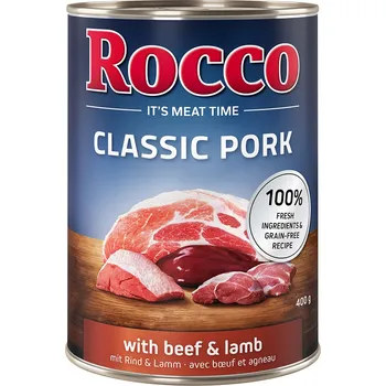 Krmivo pro psa 12x400g Rocco Classic Pork - hovězí a jehněčí