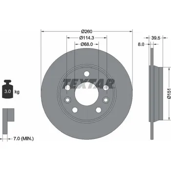 Brzdový kotouč Brzdový kotouč TEXTAR 92327203