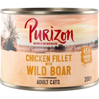 Krmivo pro kočku 6x200g Purizon Adult - kuřecí filet s divočákem
