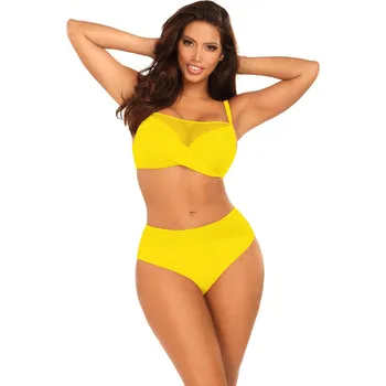 Dámská móda Dámské dvoudílné plavky Fashion 16 S1002N2-21 žluté - Self 36C