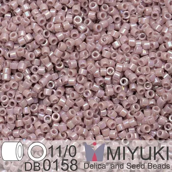 Korálek Korálky Miyuki Delica 11/0. Barva Op Mauve AB DB0158. Balení 5g.
