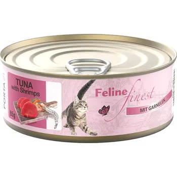 Krmivo pro kočku 6x85g Feline Finest - tuňák s krevetami