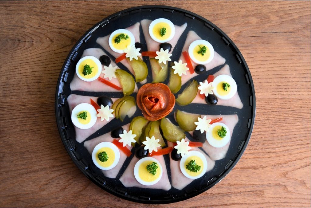 Aspikový dort - šunkové rolky