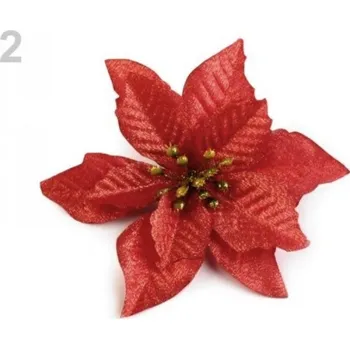 Vánoční dekorace Vánoční hvězda 14 cm s lurexem