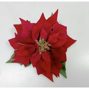 Vánoční dekorace Vánoční hvězda květ ( poinsettia ) 18 cm, červená