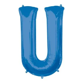 Balónek Amscan / Riethmüller Fóliové písmeno U modré, 83 cm