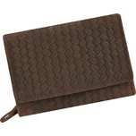 Malá dámská hnědá kožená peněženka vzorovaná L51823