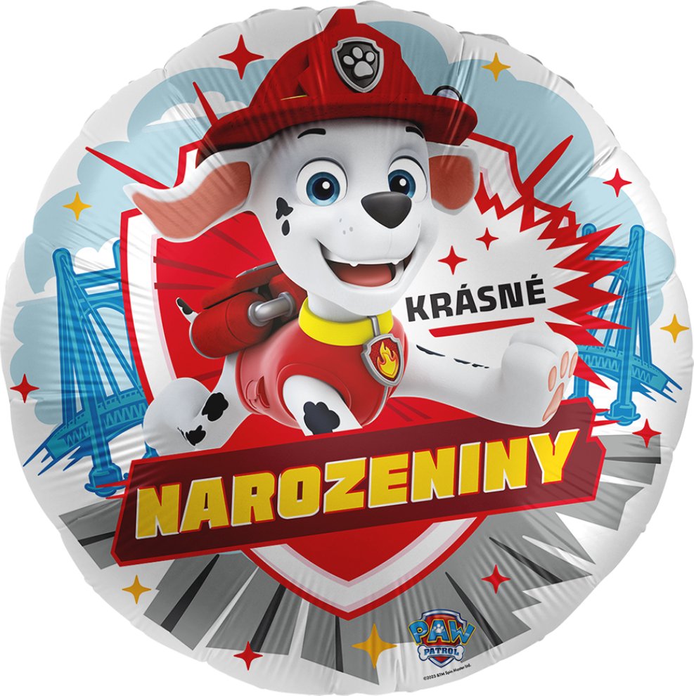 Premioloon Balonek fóliový Tlapková patrola Marshall Krásné narozeniny, 43 cm