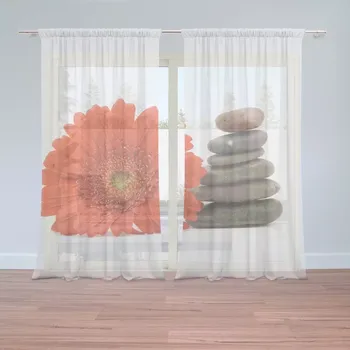 Záclona Záclony Gerbera s kameny: 2 ks - 150x250 cm - Sablio