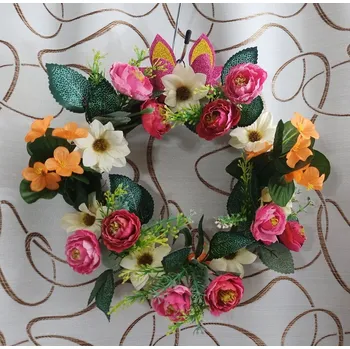 Věnec Květinový věnec se zaječími oušky