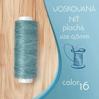 Korálek Voskovaná nit 0,8mm PLOCHÁ cívka 30m barva č.16 Peacock Green