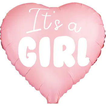 Balónek PartyDeco Balonek fóliový It’s a Girl srdce, 45 cm
