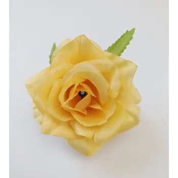 umělá květina Květ růže Scarlet 6 cm tmavě žlutá