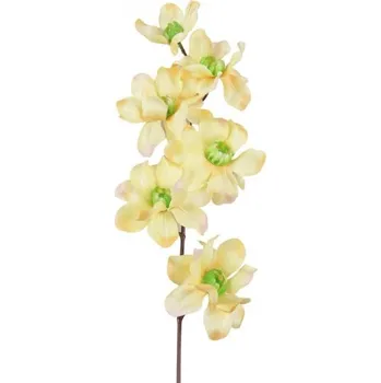 umělá květina Větev s 6 květy 62 cm, žlutá