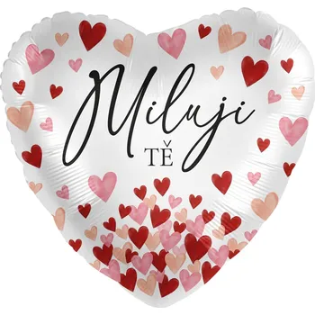 Balónek Premioloon Balonek fóliový srdce Miluji Tě se srdíčky, 43 cm