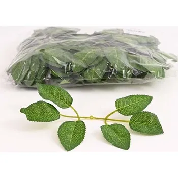 umělá květina Listy růže 17 cm zelená