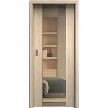 Interiérové dveře SAPELI HARMONIE KOMFORT M40 - CPL LAMINÁT - POSUVNÉ DVEŘE VČ. ZÁRUBNĚ - jasan Průchozí šířka (cm): 80, Průchozí výška (cm): 197, Typ skla: Planibel bronz