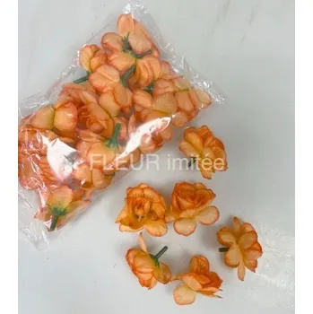 umělá květina Květ růže 4,5 cm oranžová