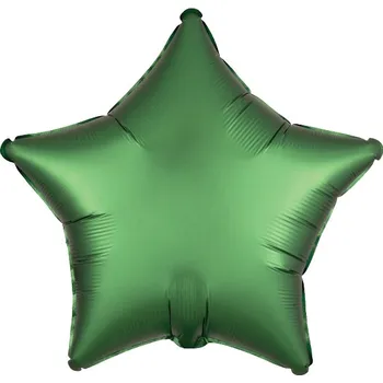 Balónek Amscan / Reithmüller Balonek fóliový hvězda zelená tmavá saténová, 43 cm