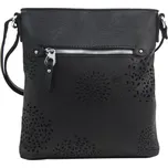 Crossbody dámská kabelka v květovaném designu černá 5432-BB