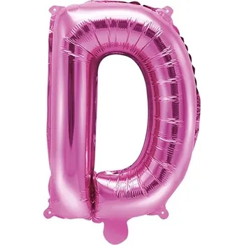 PartyDeco Fóliové písmeno D růžové, 35 cm