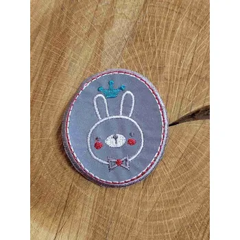 Textilní nažehlovací páska Nažehlovačka reflexní oválná zajíc s korunkou