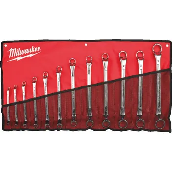 Ruční nářadí MILWAUKEE Sada vyhnutých oboustranných očkových klíčů 75°, 12ks