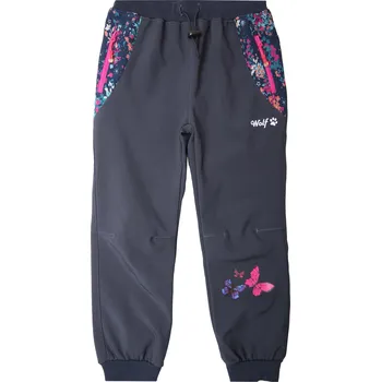 Dívčí kalhoty Dívčí softshellové kalhoty - Wolf B2481, tmavě šedá Barva: Šedá, Velikost: 98