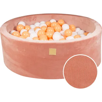 Dekorace do dětského pokoje MeowBaby Suchý bazének s míčky 90x30cm s 200 míčky, meruňková: bílá, oranžová