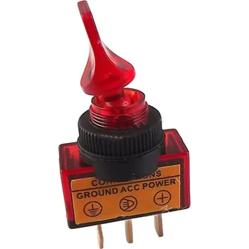 vypínač Vypínač páčkový, červené podsvícení