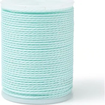 Dětské navlékací korálky Voskovaná tchajwanská polyesterová šňůrka Light Cyan - Ø 1 mm , návin cca. 11 m