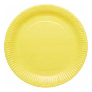 Party nádobí Papírové talíře Žluté, 23 cm - 8 ks - Amscan