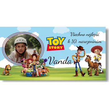 Party dekorace Personal Narodeninový banner s fotkou - Toy story Rozměr banner: 130 x 65 cm