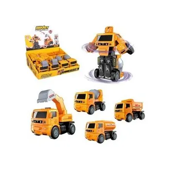 Robot Robot - auta stavební, měnící se, na setrvačník, 11,5 x 6,5 x 8,5 cm (1 ks)