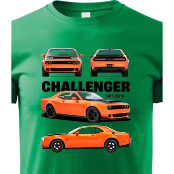 Chlapecké tričko Dětské tričko Dodge Challenger SRT 2018, Barva Zelená, Velikost 110 cm/4 roky, Canvas Dětské tričko Bezvatriko.cz 2320