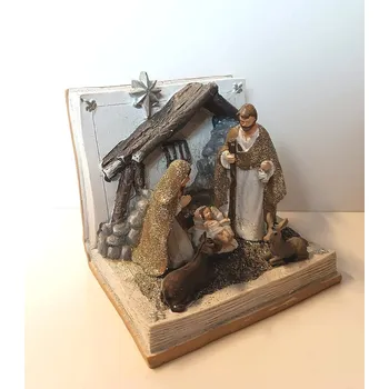 Vánoční dekorace Vánoční betlém kniha (Zimní dekorace betlém)