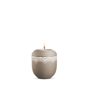 Smuteční dekorace Keramická miniurna Mandala - Champagne