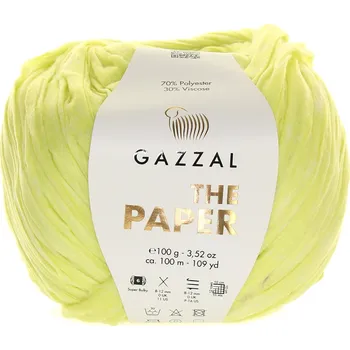 Příze Gazzal The Paper 3950 žlutozelená