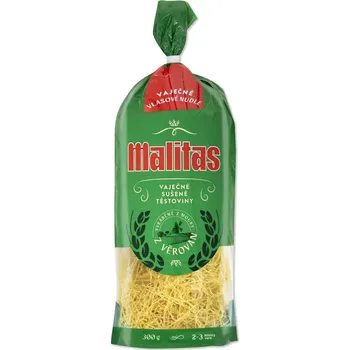 Malitas s.r.o. Těstoviny vlasové nudle dlouhé 300 g MALITAS