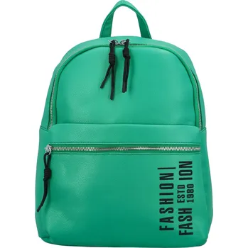 Městský batoh Trendový dámský koženkový batoh s potiskem Lia, zelený