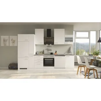 Kuchyňský blok se spotřebiči Flex Well Varo 310 cm barva čela matně bílá barva korpusu bílá