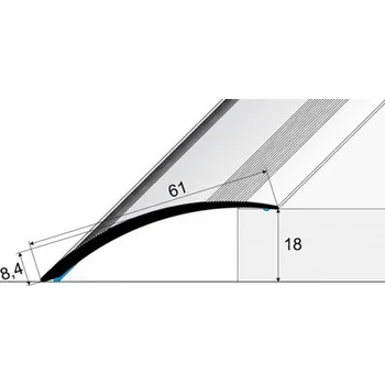 Podlahová lišta Přechodová lišta nájezdová oblá E02 Šampaň samolepicí 61 mm 100 cm