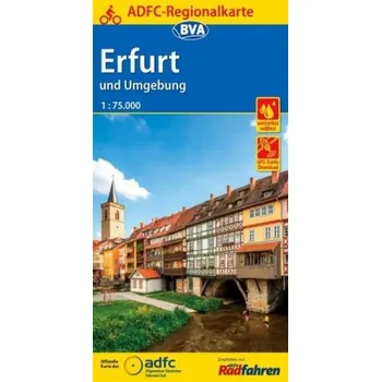 ADFC-Regionalkarte Erfurt und Umgebung, 1:75.000, reiß- und wetterfest, GPS-Tracks Download - Allgemeiner Deutscher Fahrrad-Club e.V. (ADFC)
