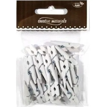 Set školních potřeb Klamerki drewniane białe 30mm 25szt