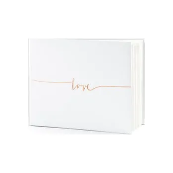 Svatební dekorace Svatební kniha hostů rose gold Love - bílá 22 stránek