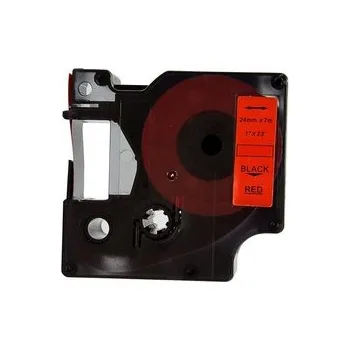 Pásek do tiskárny Kompatibilní páska s Dymo 53717, S0720970, 24mm x 7m, černý tisk / červený podklad