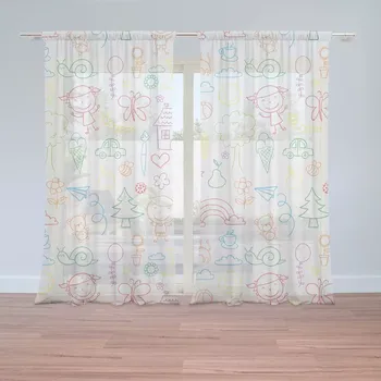 Záclona Záclony Barevná školka: 2 ks - 150x250 cm - Sablio