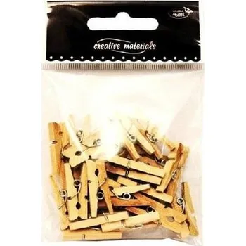 Klamerki drewniane naturalne 25mm 25szt